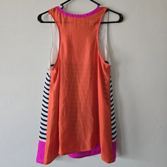 MAEVE ANTHROPOLOGIE Racerback Tanktop Blouse Colorblock Pinstripes Size Large - Picture 12 of 14